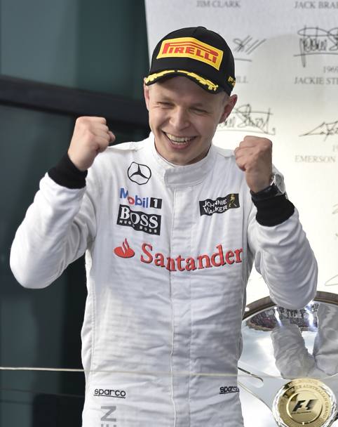 Magnussen, primo podio al primo GP della carriera, non male come esordio. Afp